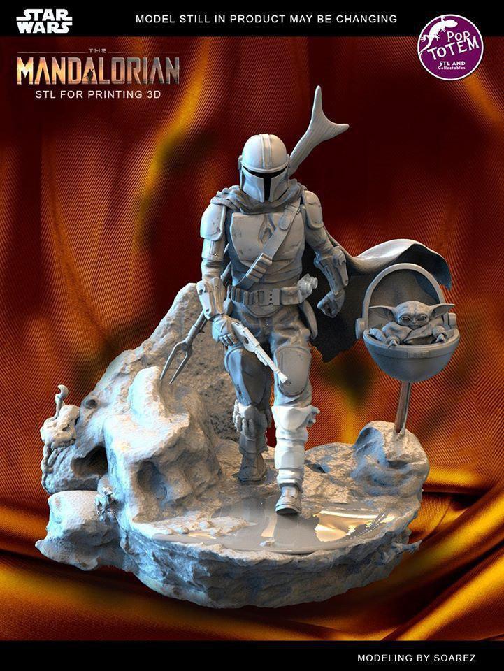 Mandalorian Star Wars STL File – Sci-Fi Bounty Hunter 3D Print Model