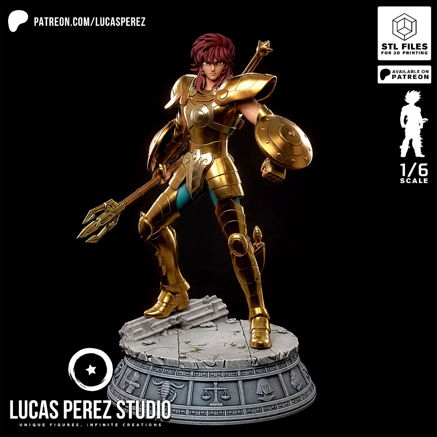 Young Libra Dohko Saint Seiya STL File – Zodiac Knight Anime 3D Print Model