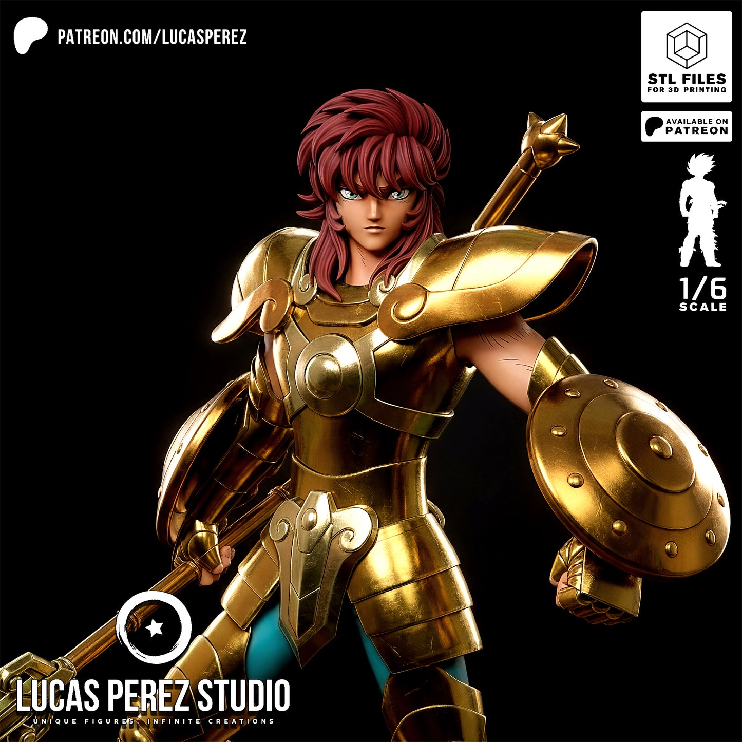 Young Libra Dohko Saint Seiya STL File – Zodiac Knight Anime 3D Print Model