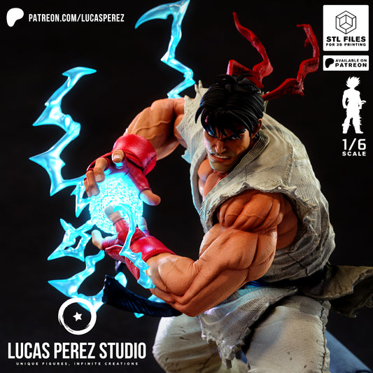 Ryu Street Fighter STL File – Martial Arts Fighter Game 3D Print Model