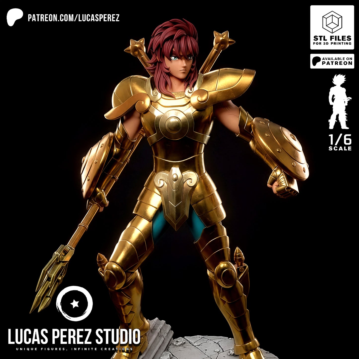 Young Libra Dohko Saint Seiya STL File – Zodiac Knight Anime 3D Print Model
