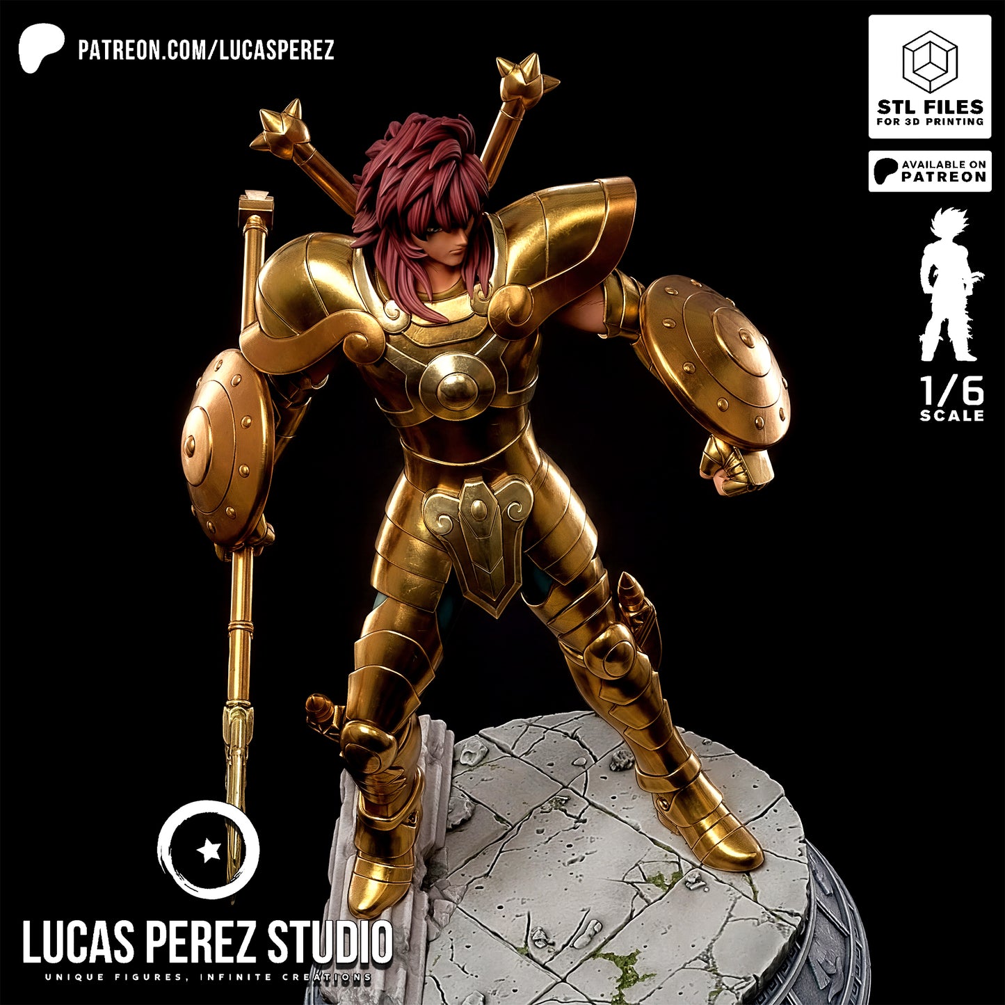 Young Libra Dohko Saint Seiya STL File – Zodiac Knight Anime 3D Print Model