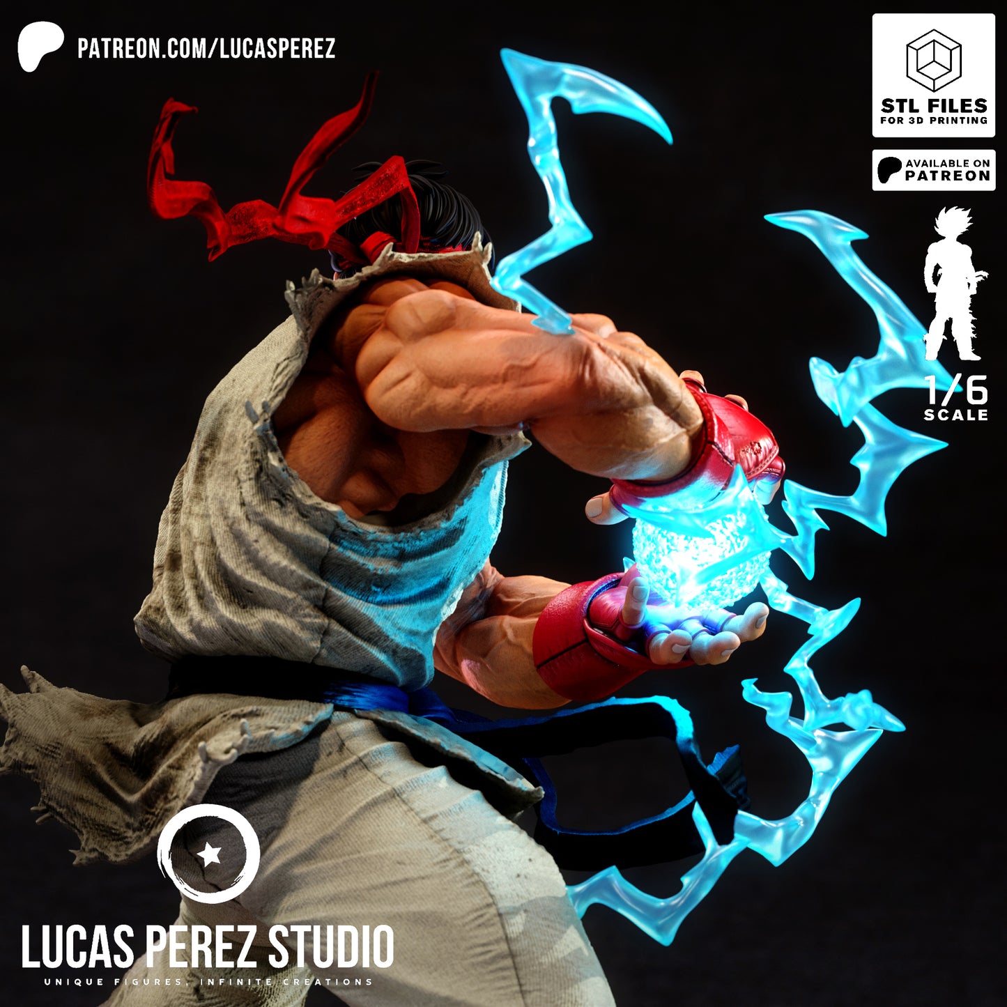 Ryu Street Fighter STL File – Martial Arts Fighter Game 3D Print Model