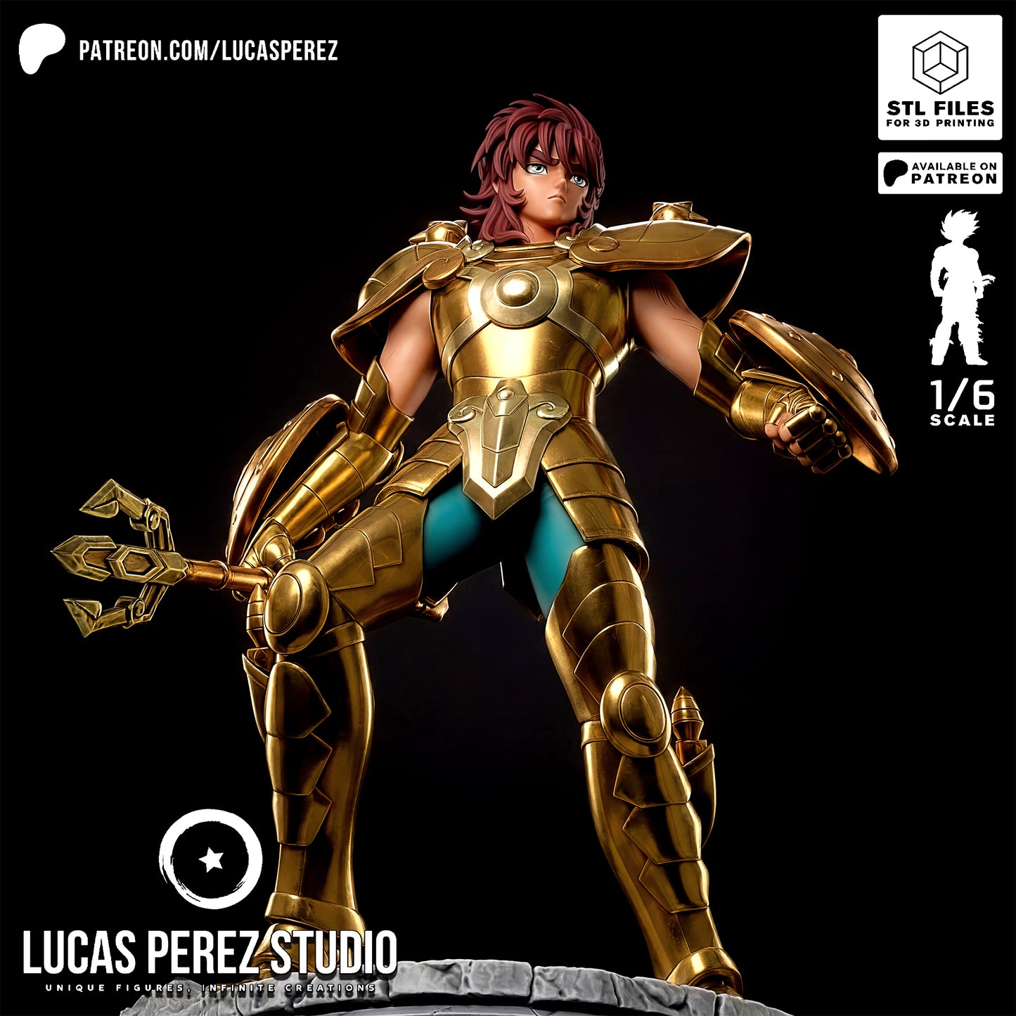 Young Libra Dohko Saint Seiya STL File – Zodiac Knight Anime 3D Print Model