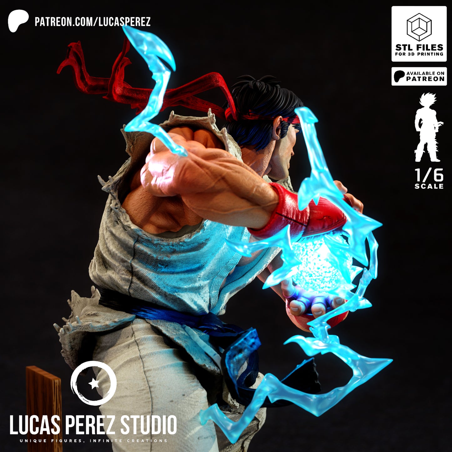 Ryu Street Fighter STL File – Martial Arts Fighter Game 3D Print Model