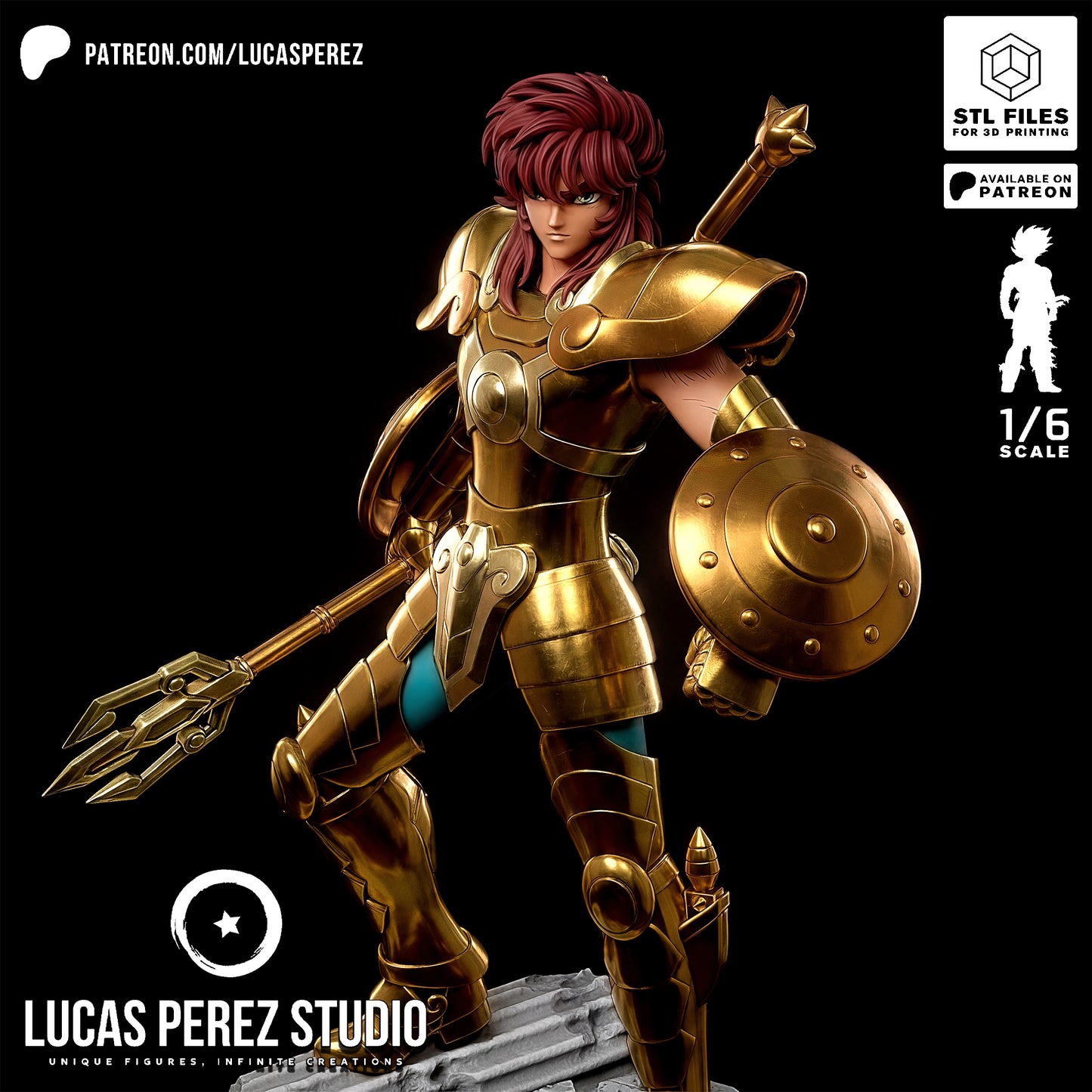 Young Libra Dohko Saint Seiya STL File – Zodiac Knight Anime 3D Print Model