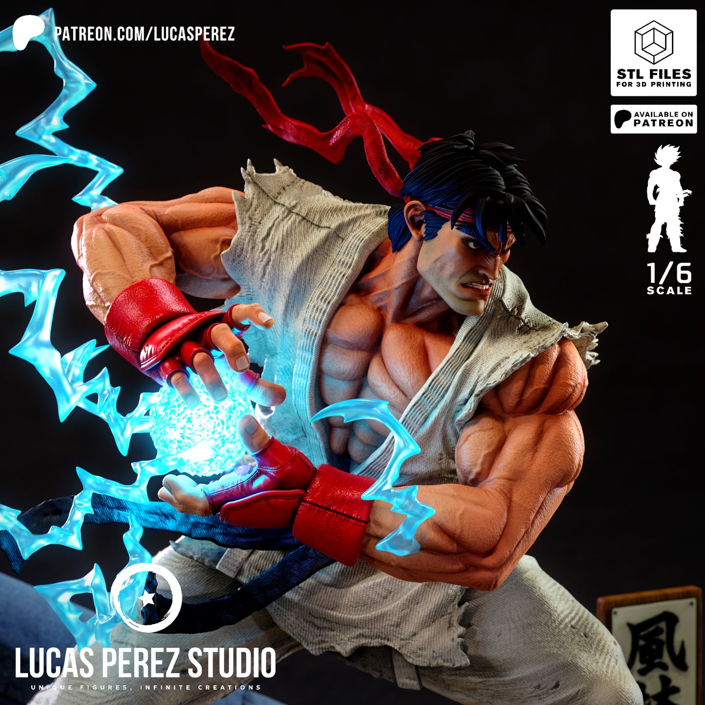 Ryu Street Fighter STL File – Martial Arts Fighter Game 3D Print Model