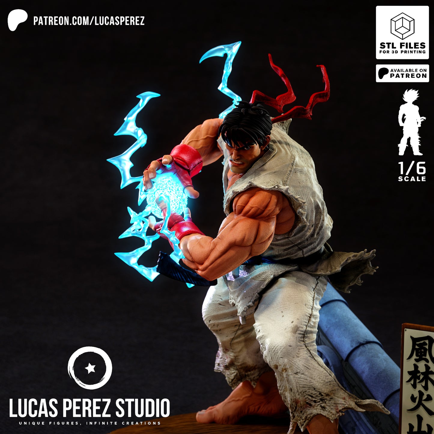 Ryu Street Fighter STL File – Martial Arts Fighter Game 3D Print Model