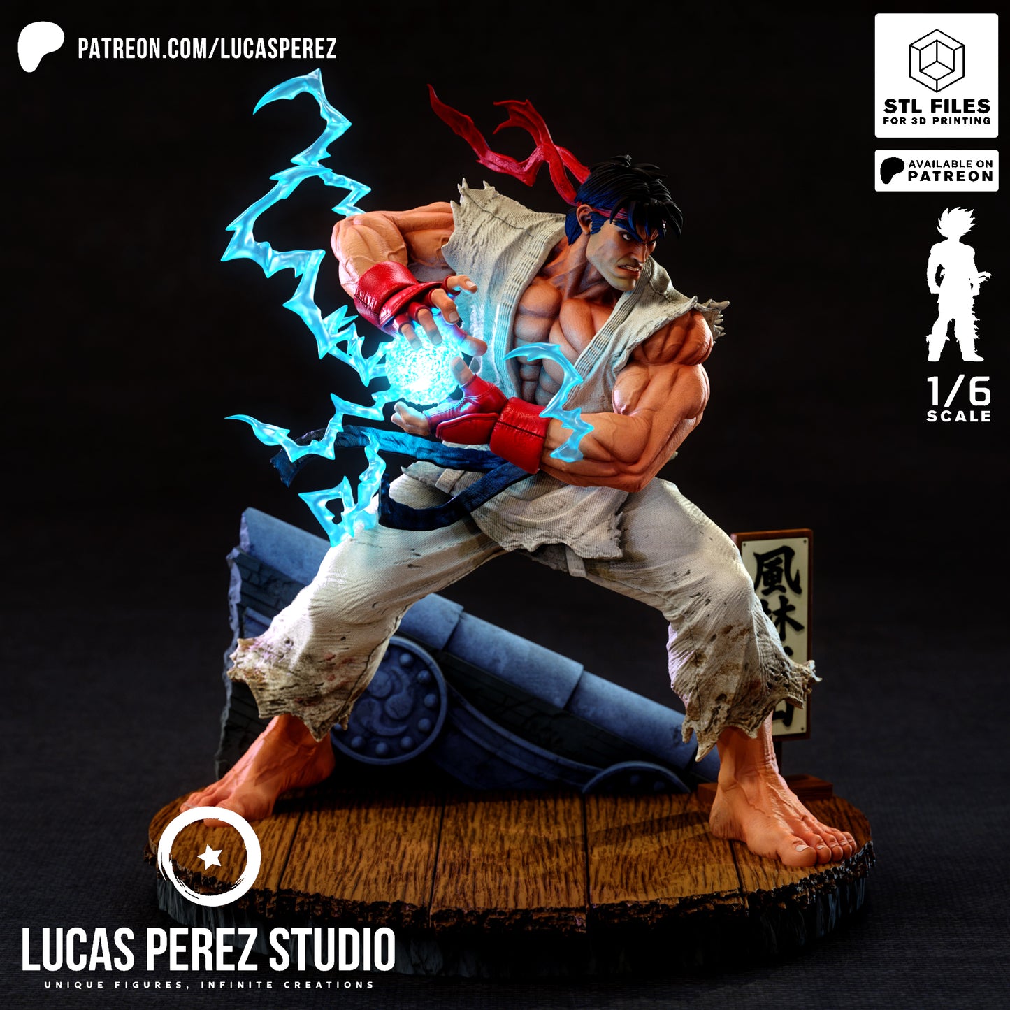Ryu Street Fighter STL File – Martial Arts Fighter Game 3D Print Model
