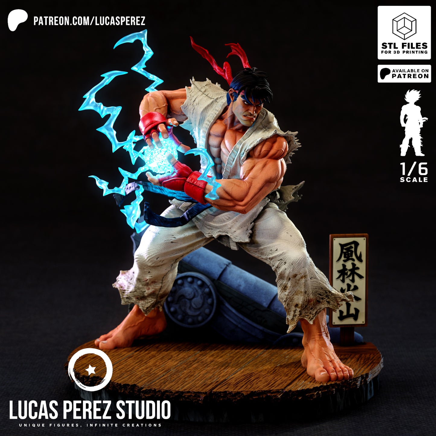 Ryu Street Fighter STL File – Martial Arts Fighter Game 3D Print Model