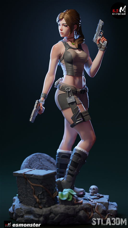Lara Croft STL File – Tomb Raider Inspired Adventure Heroine 3D Print Model