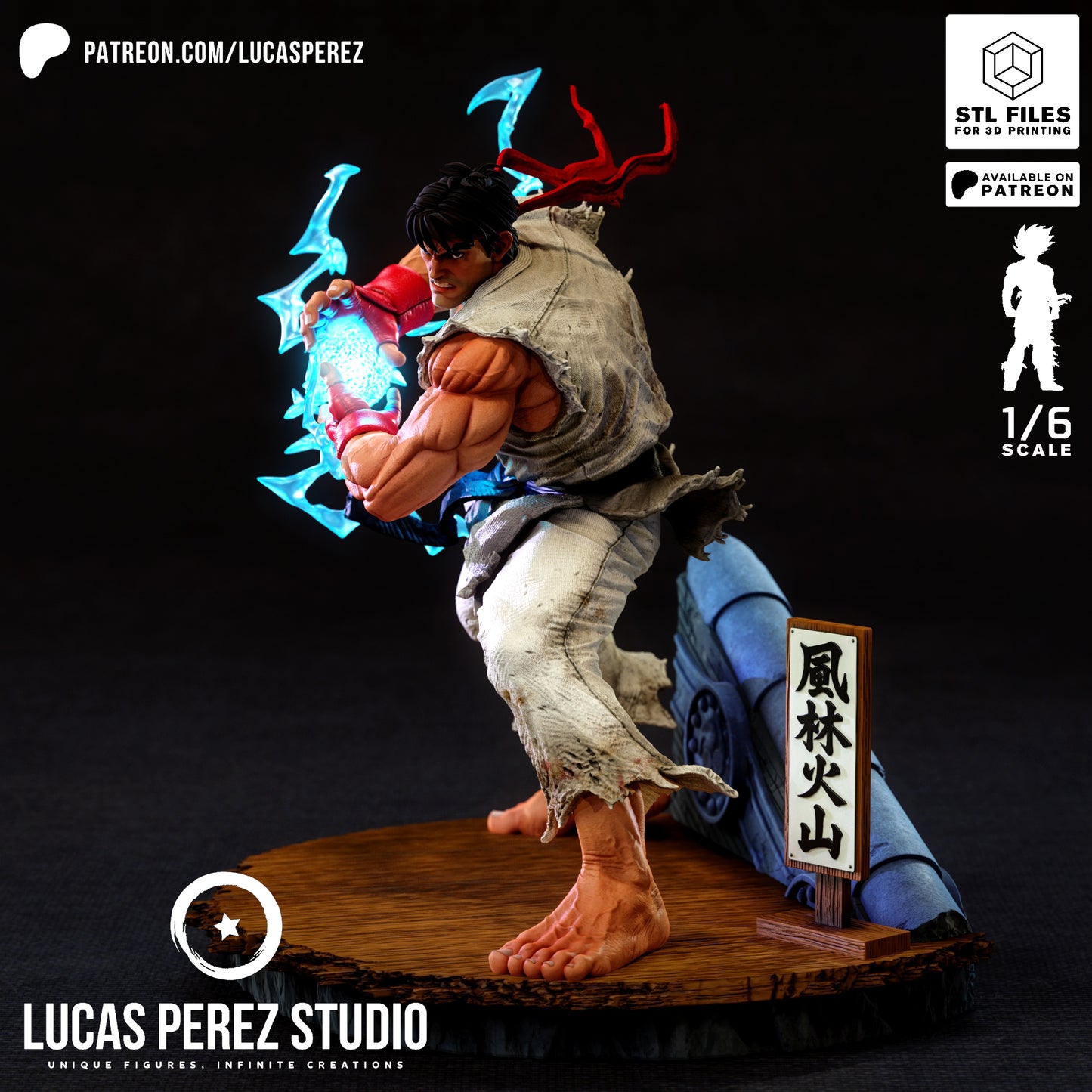 Ryu Street Fighter STL File – Martial Arts Fighter Game 3D Print Model
