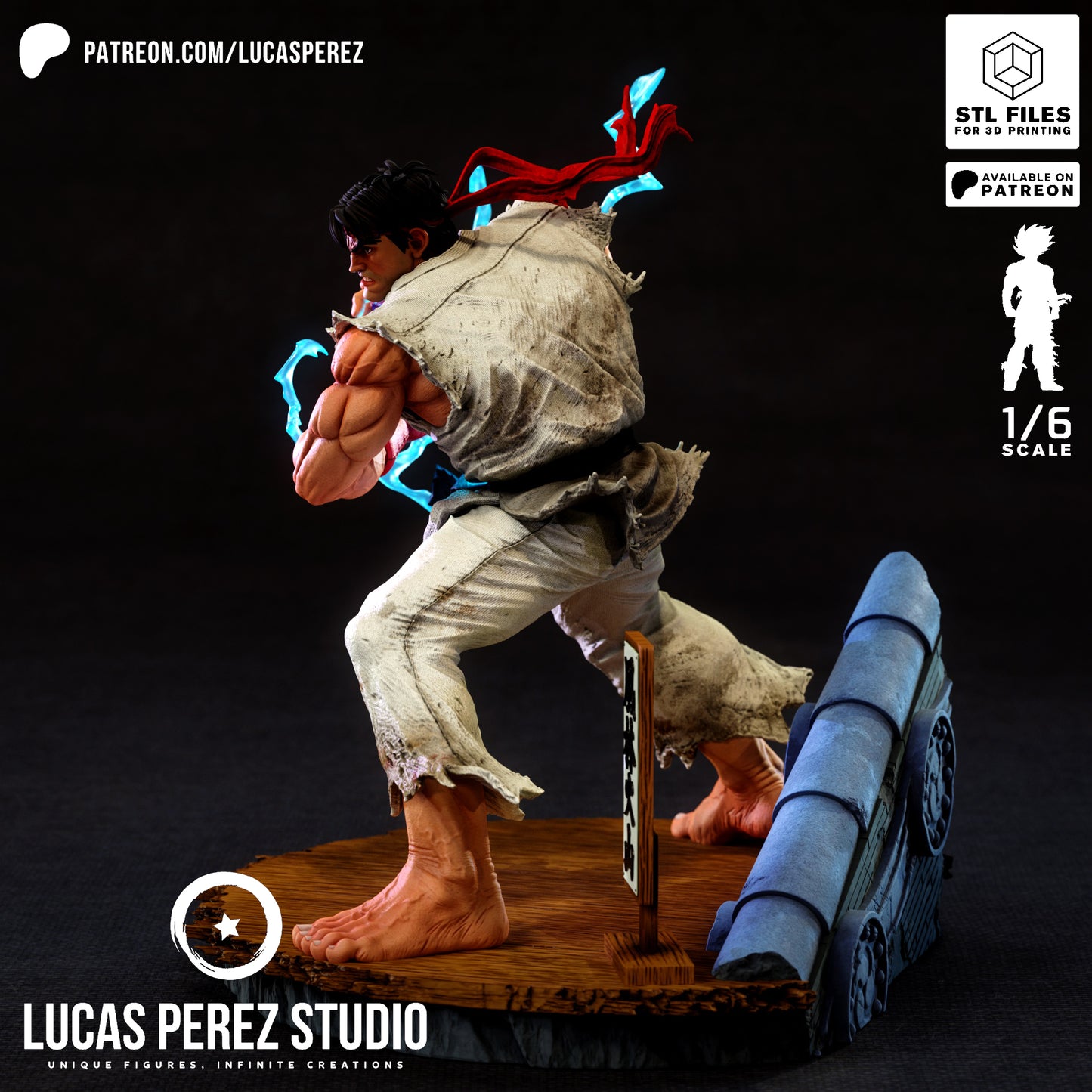 Ryu Street Fighter STL File – Martial Arts Fighter Game 3D Print Model