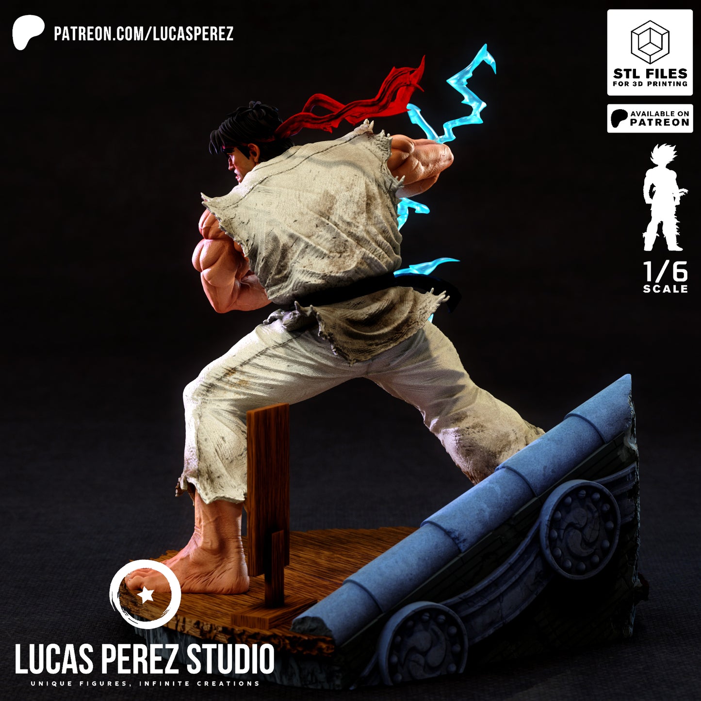 Ryu Street Fighter STL File – Martial Arts Fighter Game 3D Print Model