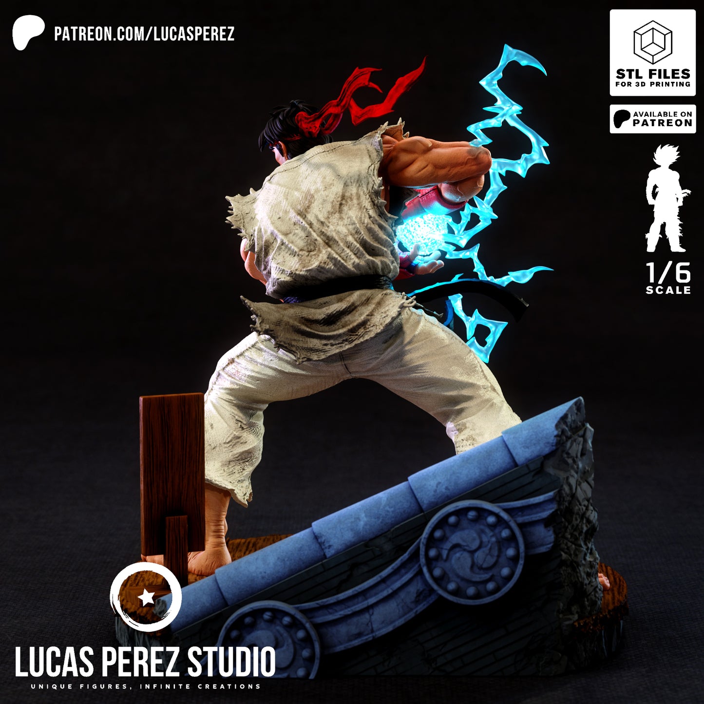 Ryu Street Fighter STL File – Martial Arts Fighter Game 3D Print Model