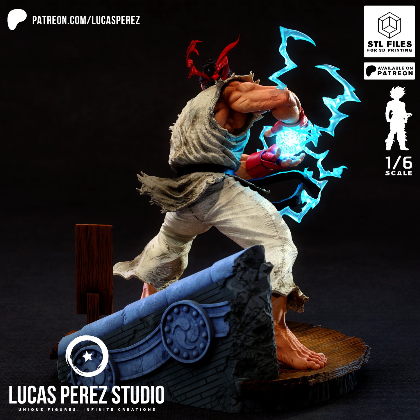 Ryu Street Fighter STL File – Martial Arts Fighter Game 3D Print Model