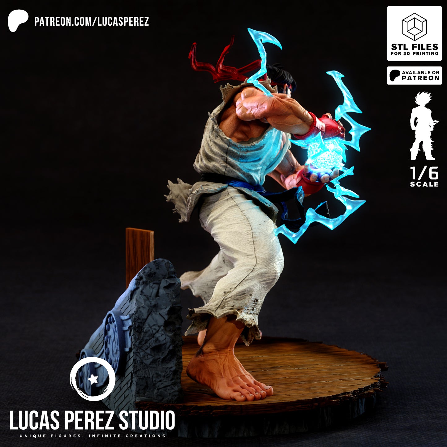 Ryu Street Fighter STL File – Martial Arts Fighter Game 3D Print Model