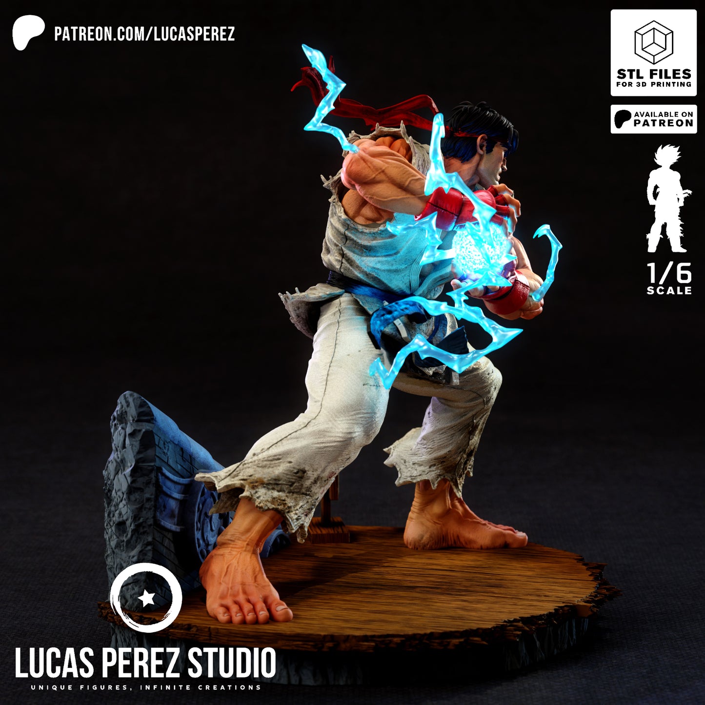 Ryu Street Fighter STL File – Martial Arts Fighter Game 3D Print Model
