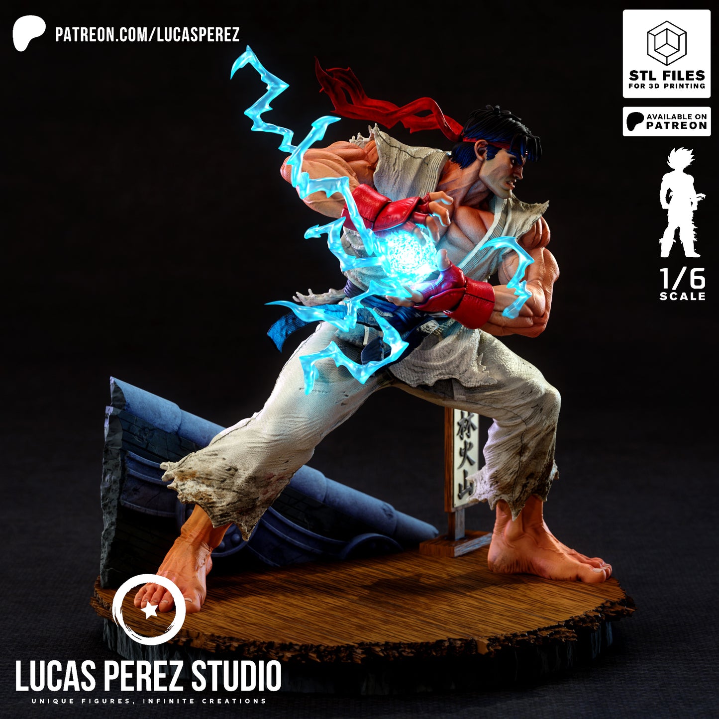 Ryu Street Fighter STL File – Martial Arts Fighter Game 3D Print Model