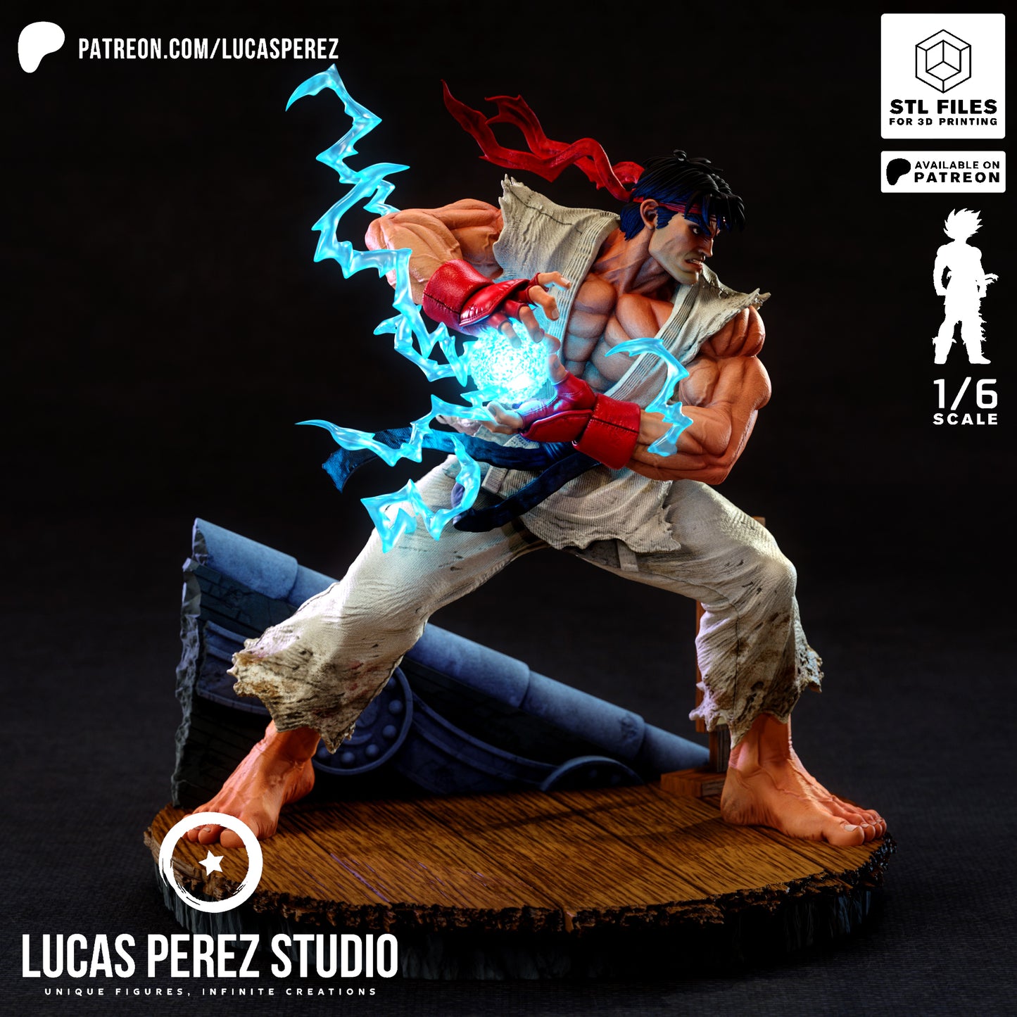 Ryu Street Fighter STL File – Martial Arts Fighter Game 3D Print Model