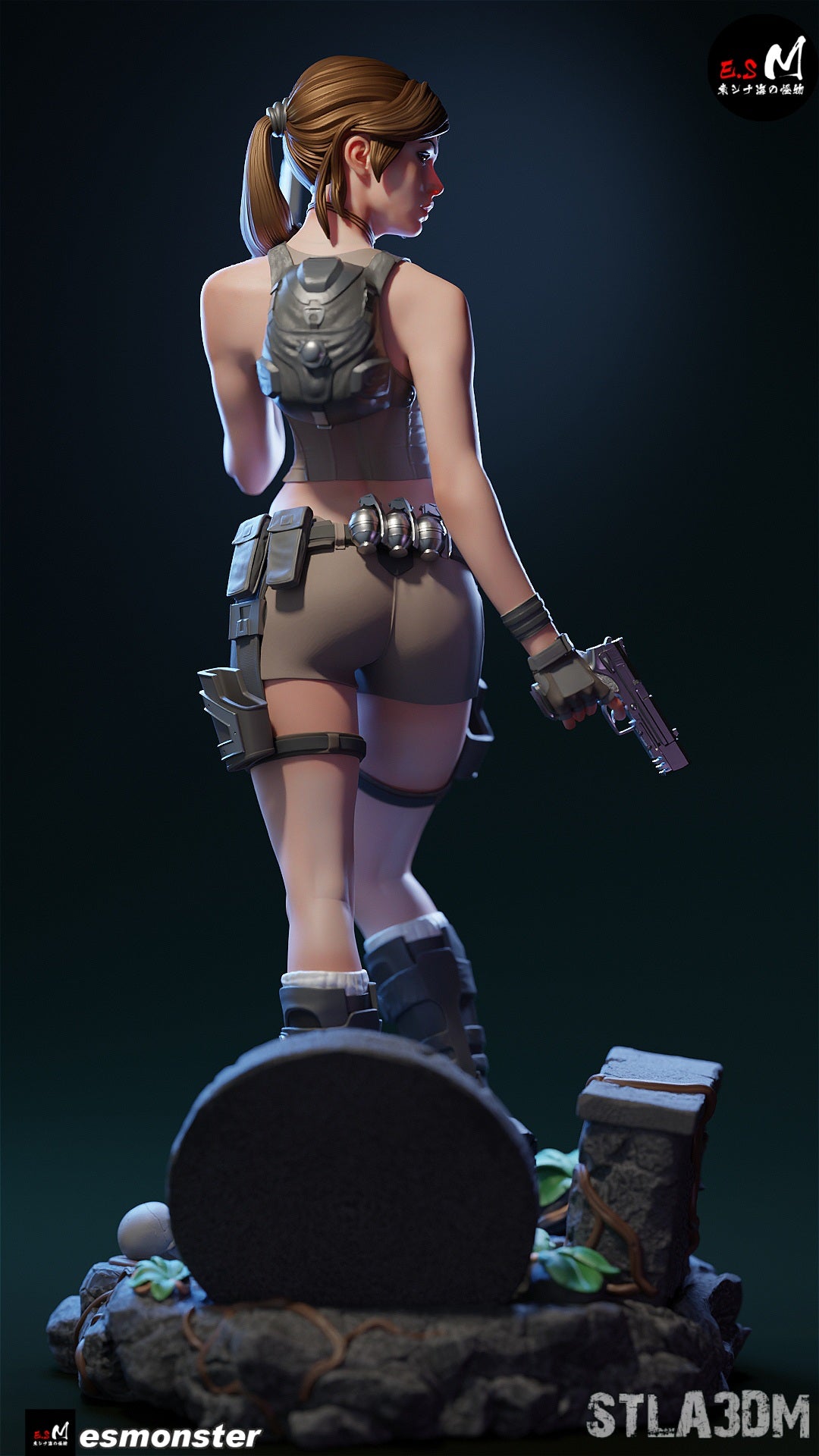 Lara Croft STL File – Tomb Raider Inspired Adventure Heroine 3D Print Model
