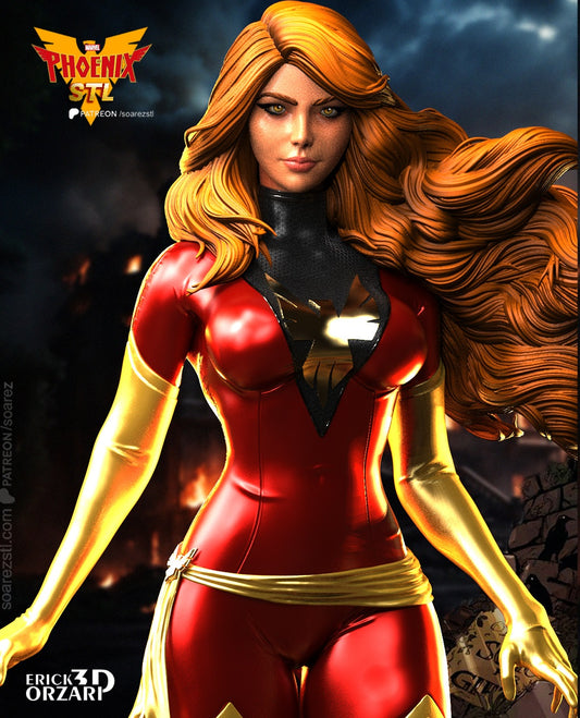 Dark Phoenix X-Men STL File – Mutant Heroine 3D Print Model