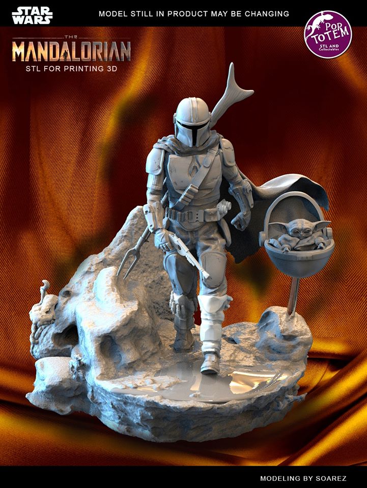 Mandalorian Star Wars STL File – Sci-Fi Bounty Hunter 3D Print Model