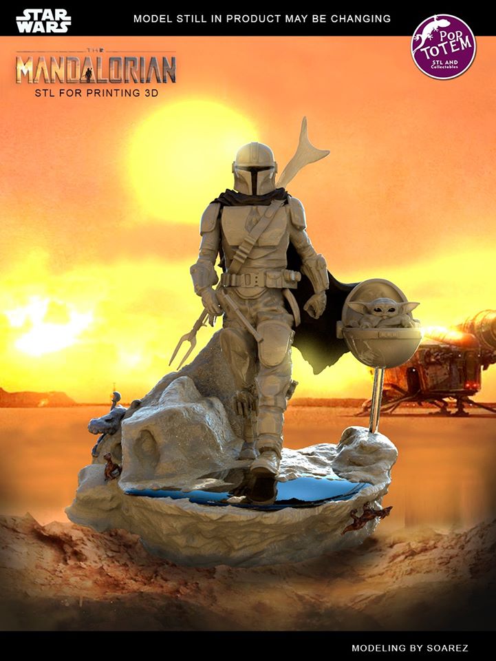 Mandalorian Star Wars STL File – Sci-Fi Bounty Hunter 3D Print Model