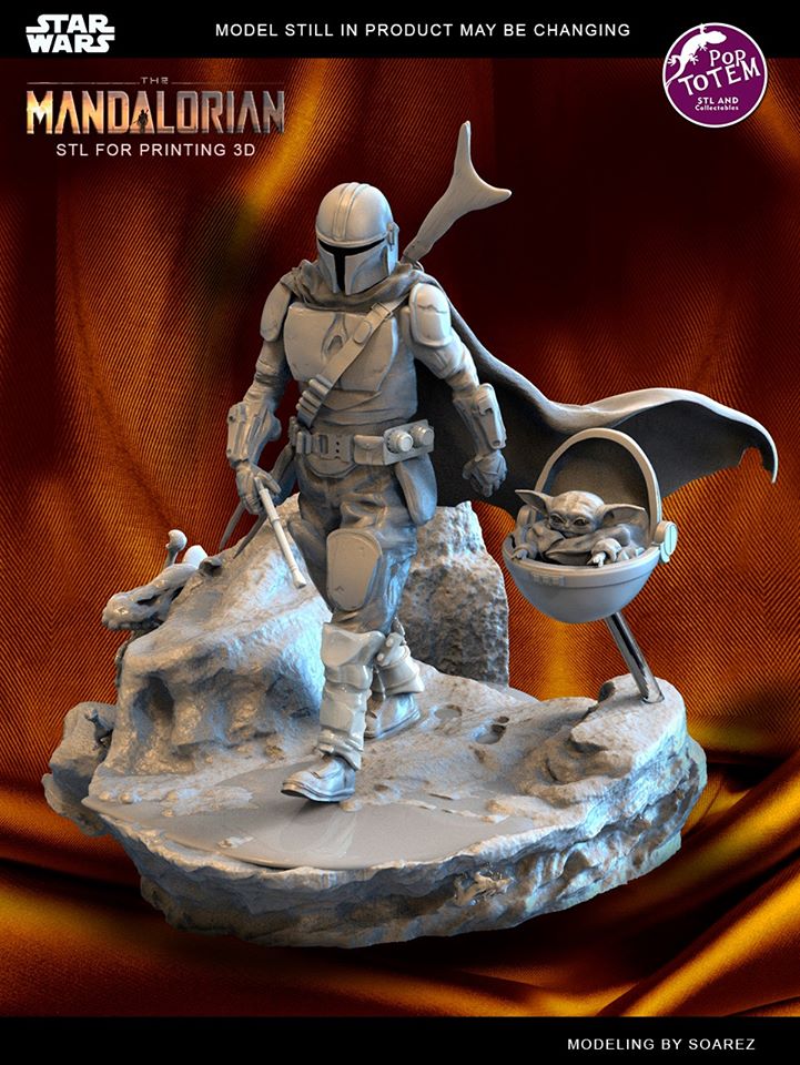 Mandalorian Star Wars STL File – Sci-Fi Bounty Hunter 3D Print Model