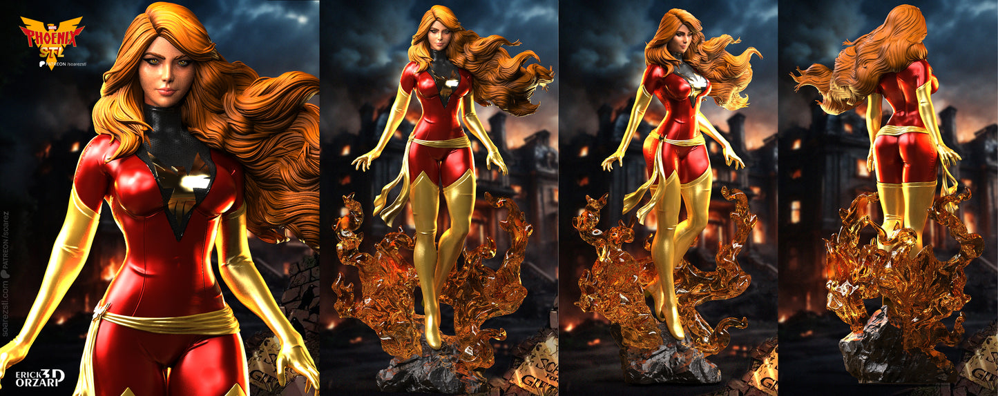Dark Phoenix X-Men STL File – Mutant Heroine 3D Print Model