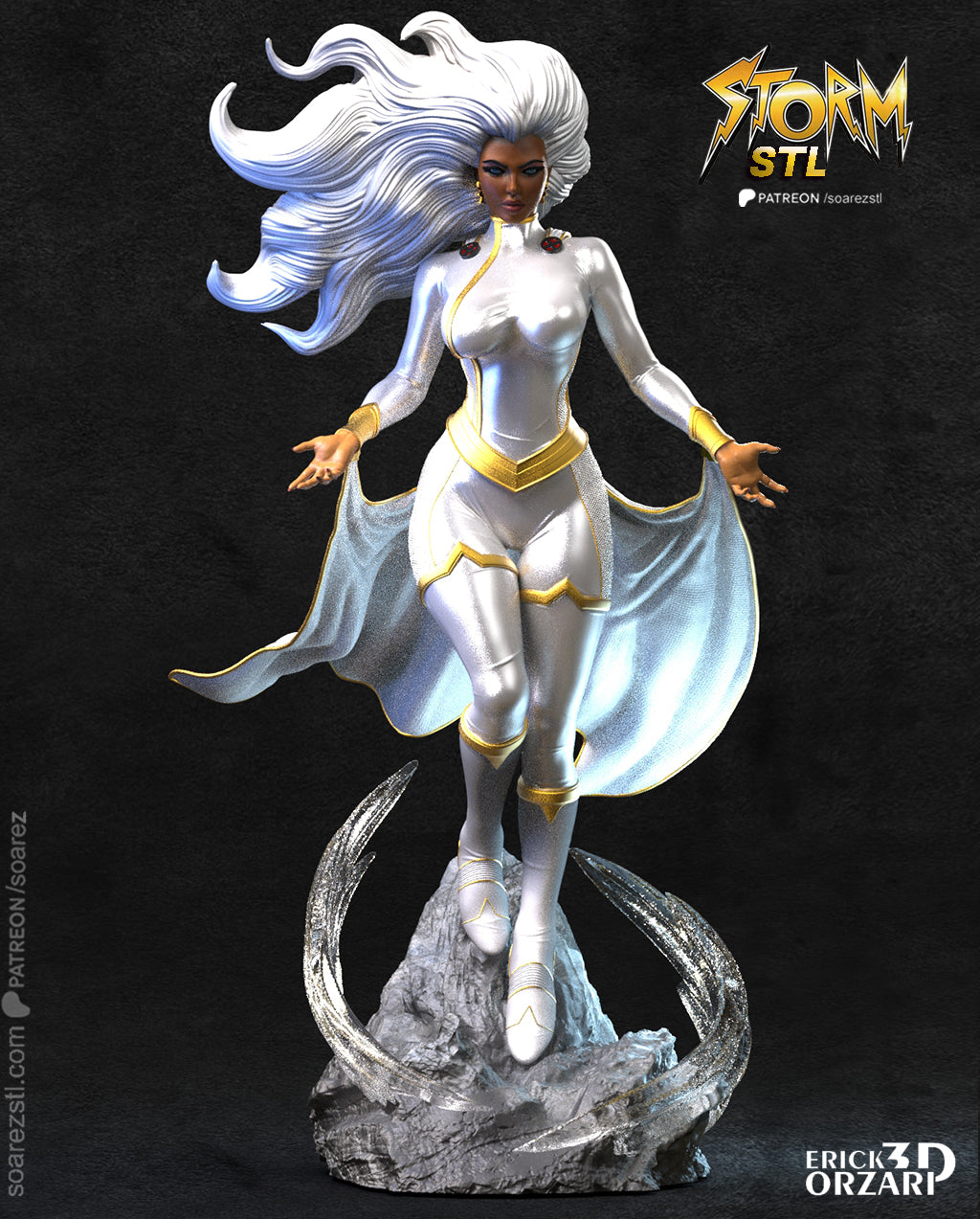 Storm X-Men STL File – Weather Mutant Heroine 3D Print Model