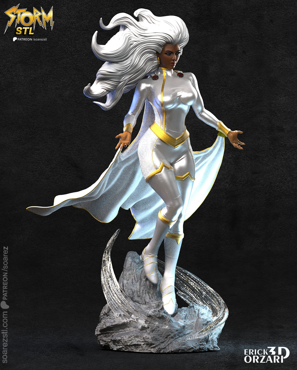 Storm X-Men STL File – Weather Mutant Heroine 3D Print Model