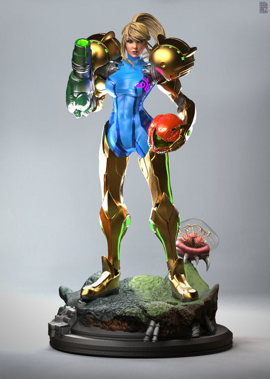 Samus Aran Metroid STL File – Sci-Fi Bounty Hunter 3D Print Model