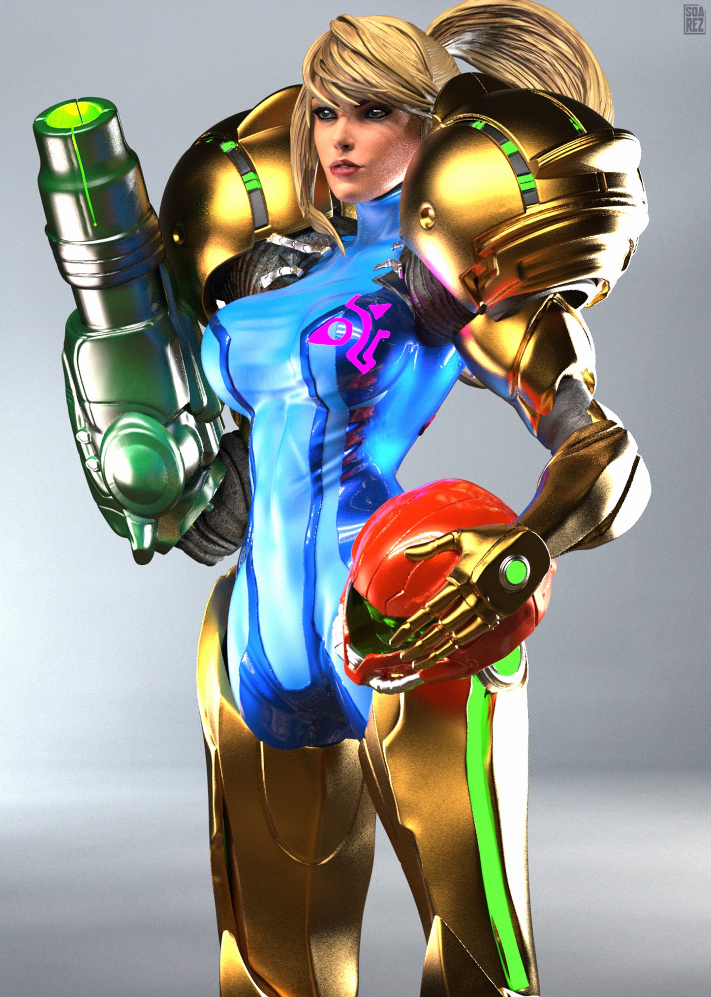 Samus Aran Metroid STL File – Sci-Fi Bounty Hunter 3D Print Model