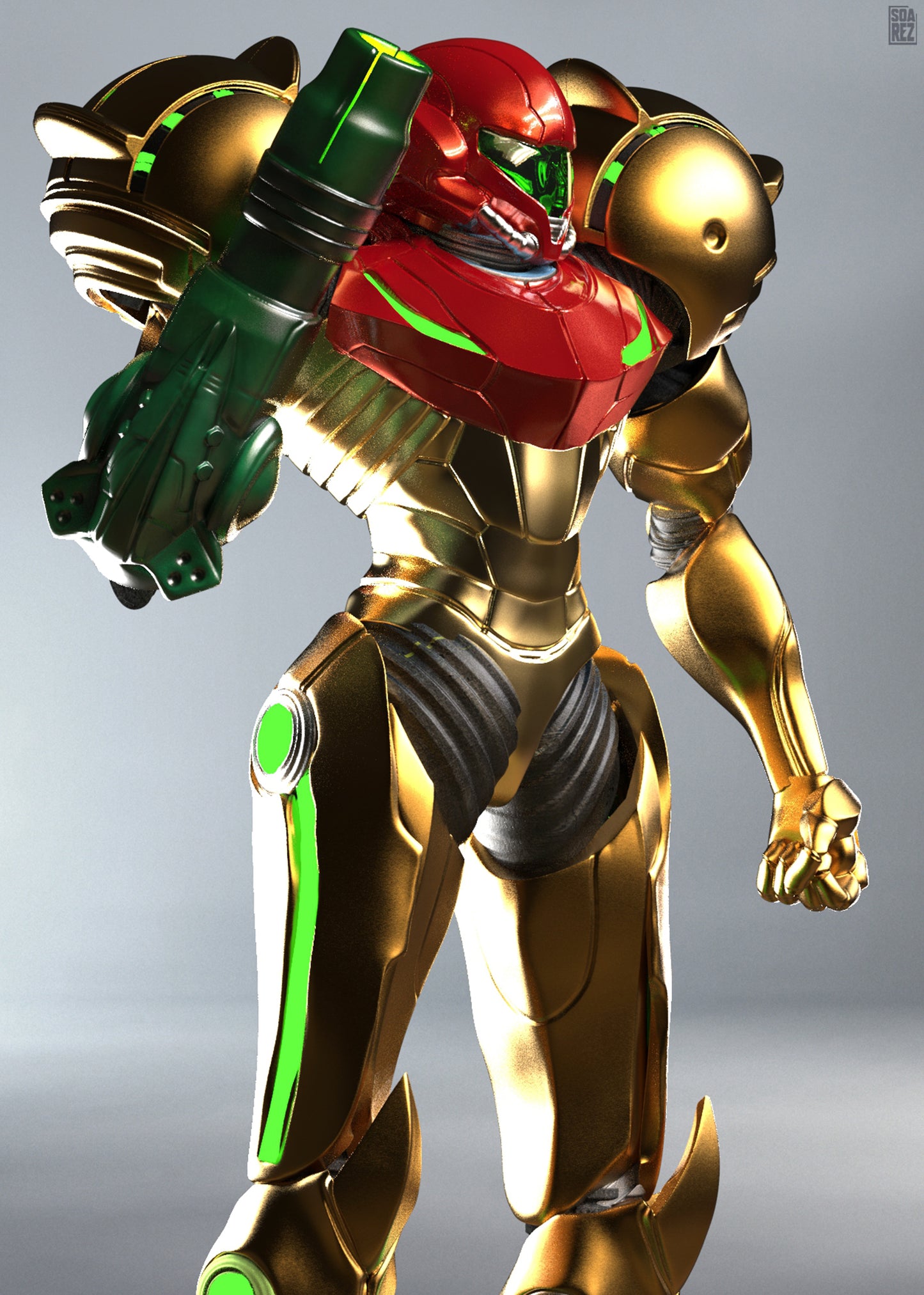 Samus Aran Metroid STL File – Sci-Fi Bounty Hunter 3D Print Model