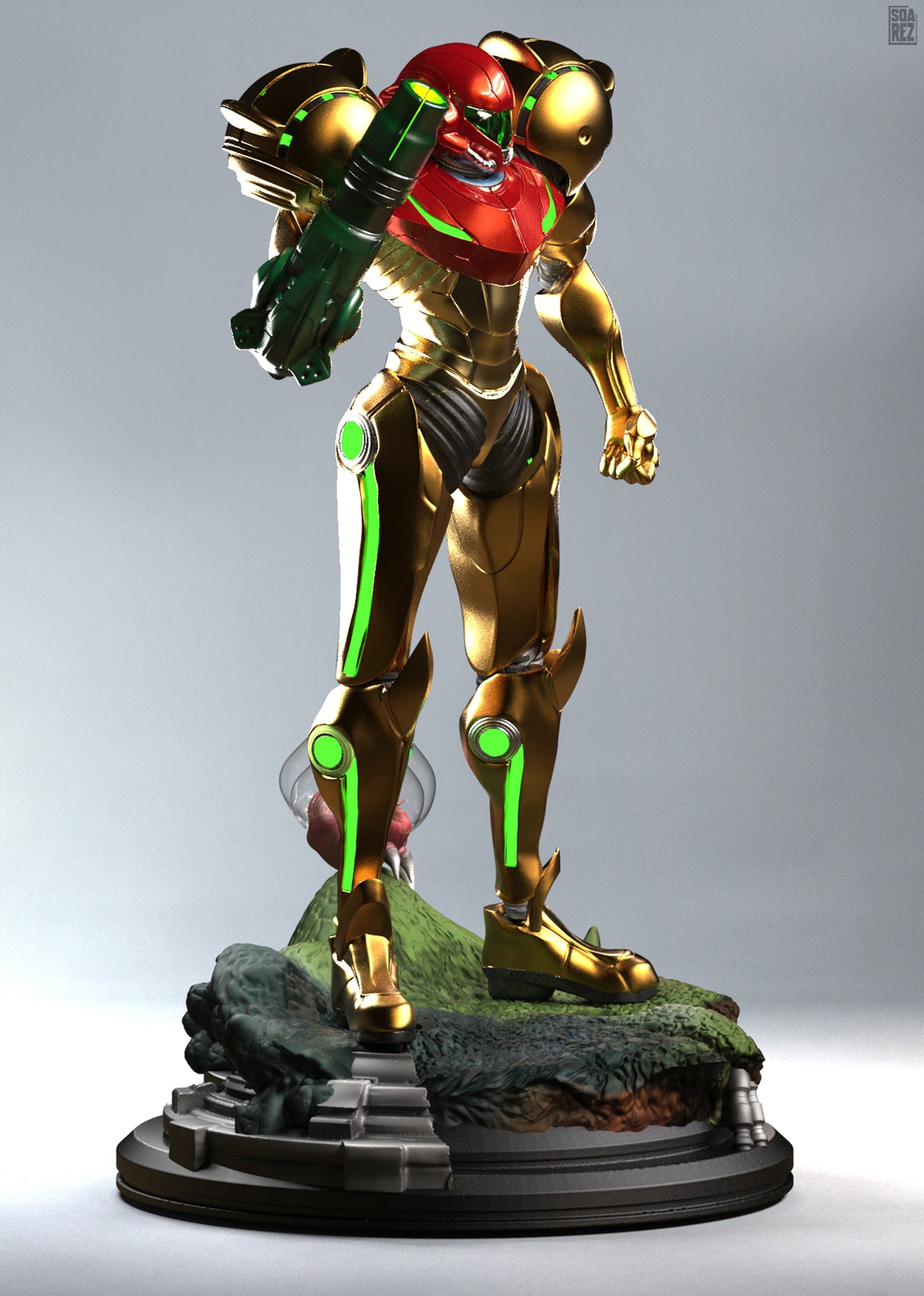Samus Aran Metroid STL File – Sci-Fi Bounty Hunter 3D Print Model