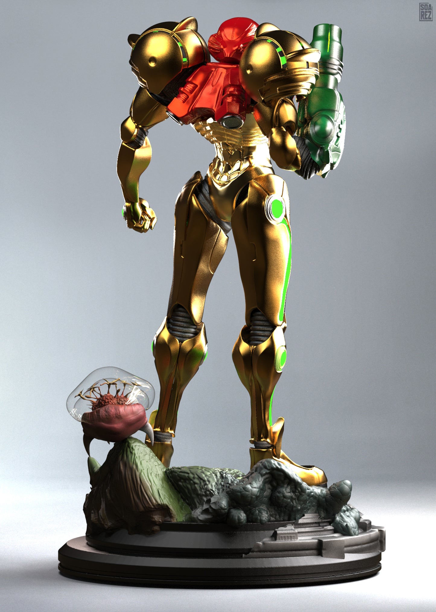 Samus Aran Metroid STL File – Sci-Fi Bounty Hunter 3D Print Model