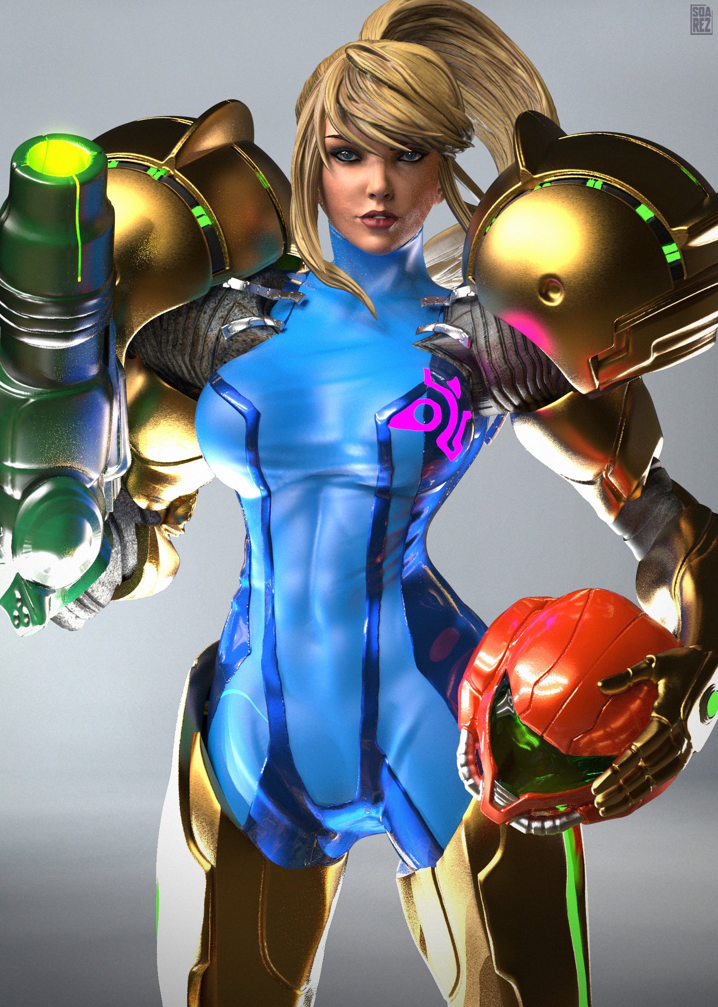 Samus Aran Metroid STL File – Sci-Fi Bounty Hunter 3D Print Model