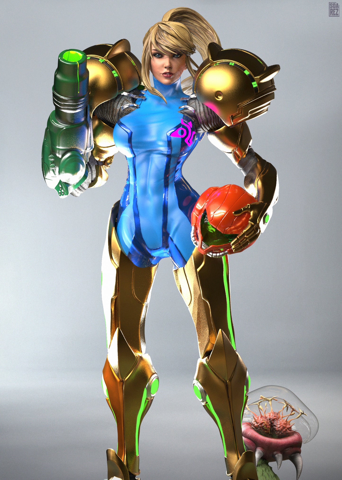 Samus Aran Metroid STL File – Sci-Fi Bounty Hunter 3D Print Model