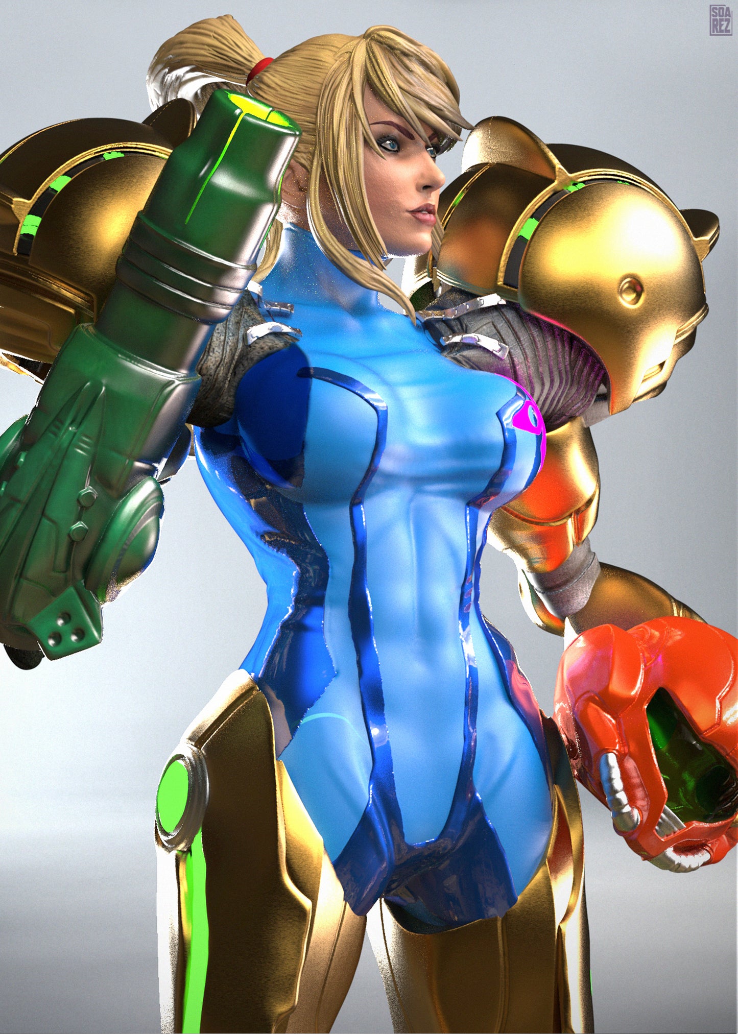 Samus Aran Metroid STL File – Sci-Fi Bounty Hunter 3D Print Model