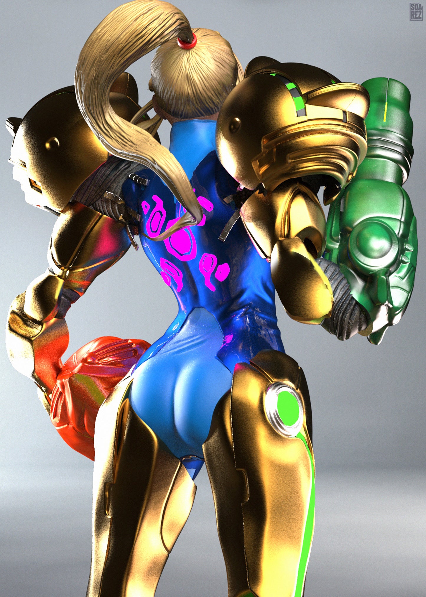 Samus Aran Metroid STL File – Sci-Fi Bounty Hunter 3D Print Model
