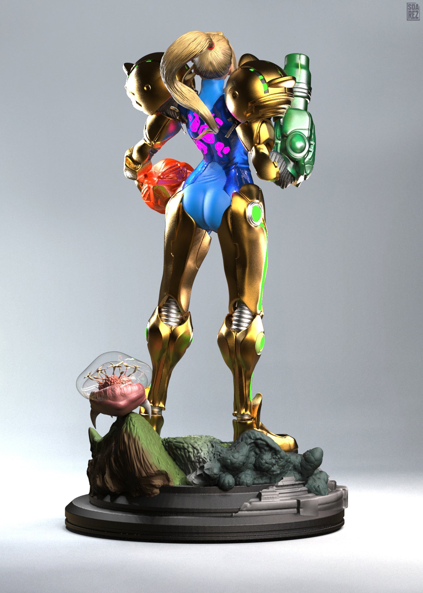 Samus Aran Metroid STL File – Sci-Fi Bounty Hunter 3D Print Model